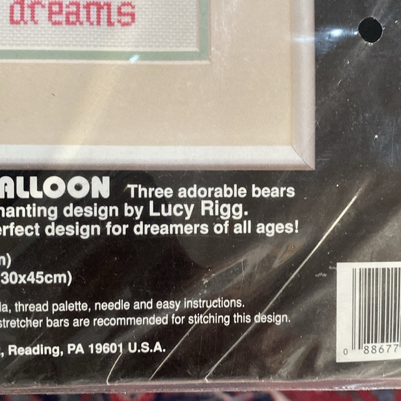 DIMENSIONS BELIEVE IN YOUR DREAMS counted cross stitch kit Heart ribbons balloon - Picture 5 of 8